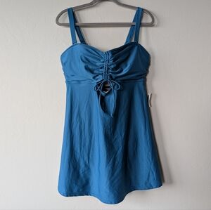 Old Navy Teal One Piece Swim Dress Built In Bottoms Size 1X Stretch Built-in Pad